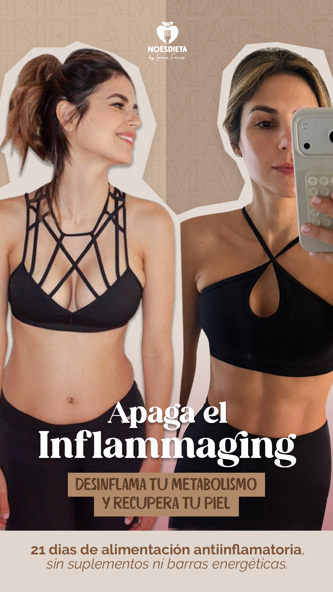 Apaga el Inflammaging — desinflama tu metabolismo y recupera tu piel. 21 días de alimentación antiinflamatoria, sin suplementos ni barras energéticas.