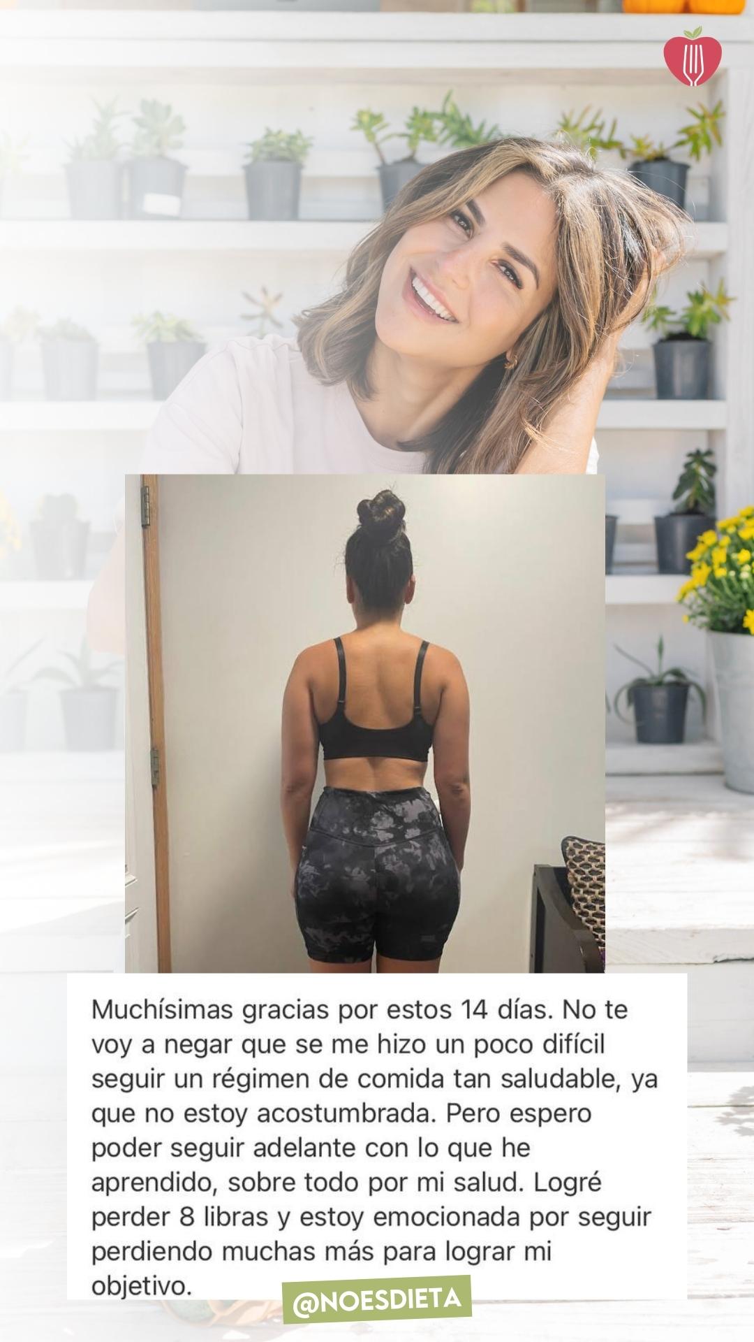 Testimonio de una alumna: logró perder 8 libras en 14 días y quiere seguir.