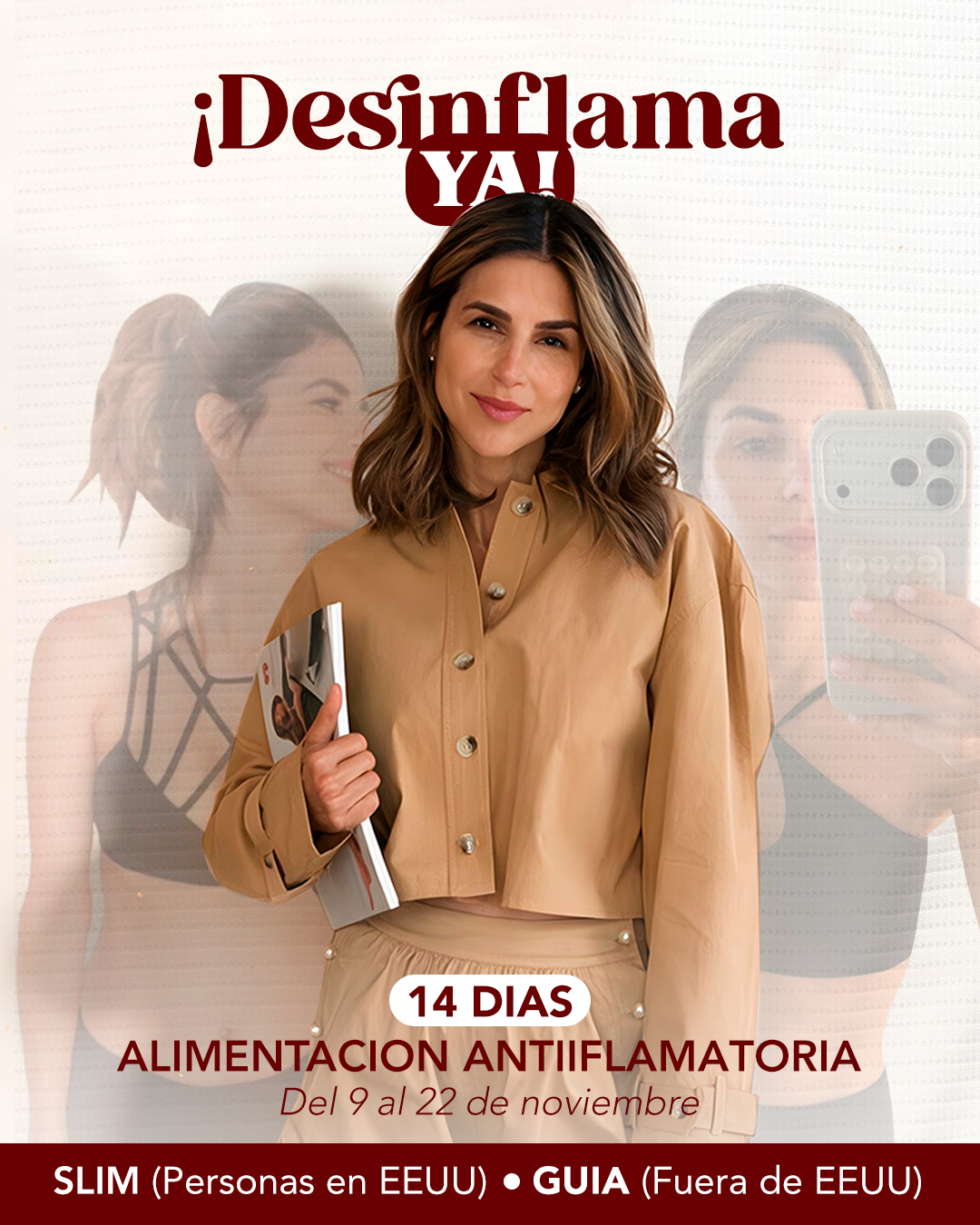 ¡Desinflama YA! 14 días de alimentación antiinflamatoria, del 9 al 22 de noviembre. Guía o Slim. NoEsDieta by Lorena Farías